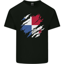 Torn Flag Panama Mens Cotton T-Shirt Tee Top Black