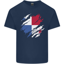 Torn Flag Panama Mens Cotton T-Shirt Tee Top Navy Blue