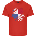 Torn Flag Panama Mens Cotton T-Shirt Tee Top Red