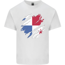 Torn Flag Panama Mens Cotton T-Shirt Tee Top White