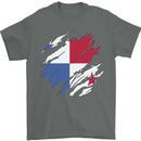 Torn Flag Panama Mens T-Shirt 100% Cotton Charcoal