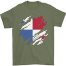 Torn Flag Panama Mens T-Shirt 100% Cotton Military Green