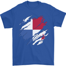 Torn Flag Panama Mens T-Shirt 100% Cotton Royal Blue