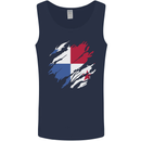Torn Flag Panama Mens Vest Tank Top Navy Blue