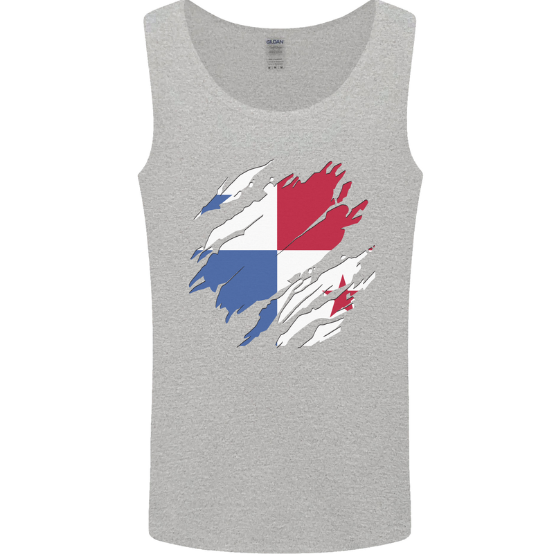 Torn Flag Panama Mens Vest Tank Top Sports Grey