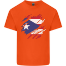 Torn Flag Pitcairn Islands Kids T-Shirt Childrens Orange