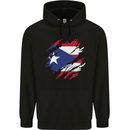 Torn Flag Pitcairn Islands Mens 80% Cotton Hoodie Black