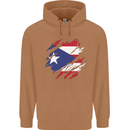 Torn Flag Pitcairn Islands Mens 80% Cotton Hoodie Caramel Latte