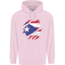 Torn Flag Pitcairn Islands Mens 80% Cotton Hoodie Light Pink