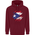 Torn Flag Pitcairn Islands Mens 80% Cotton Hoodie Maroon