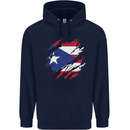 Torn Flag Pitcairn Islands Mens 80% Cotton Hoodie Navy Blue