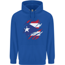 Torn Flag Pitcairn Islands Mens 80% Cotton Hoodie Royal Blue
