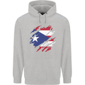Torn Flag Pitcairn Islands Mens 80% Cotton Hoodie Sports Grey