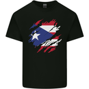 Torn Flag Pitcairn Islands Mens Cotton T-Shirt Tee Top Black