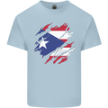 Torn Flag Pitcairn Islands Mens Cotton T-Shirt Tee Top Light Blue