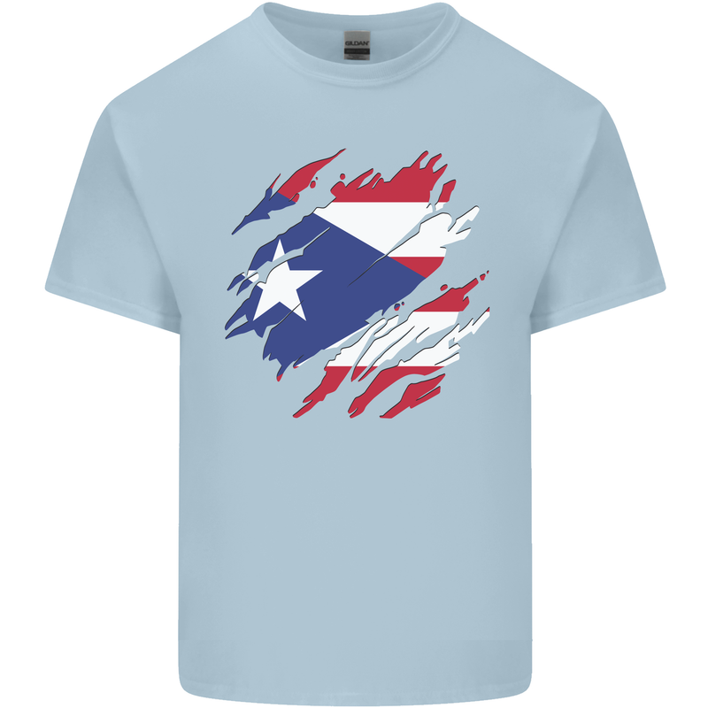 Torn Flag Pitcairn Islands Mens Cotton T-Shirt Tee Top Light Blue
