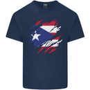 Torn Flag Pitcairn Islands Mens Cotton T-Shirt Tee Top Navy Blue