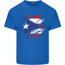 Torn Flag Pitcairn Islands Mens Cotton T-Shirt Tee Top Royal Blue