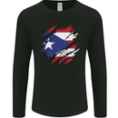 Torn Flag Pitcairn Islands Mens Long Sleeve T-Shirt Black