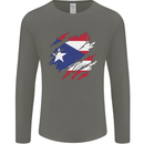 Torn Flag Pitcairn Islands Mens Long Sleeve T-Shirt Charcoal