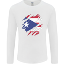 Torn Flag Pitcairn Islands Mens Long Sleeve T-Shirt White