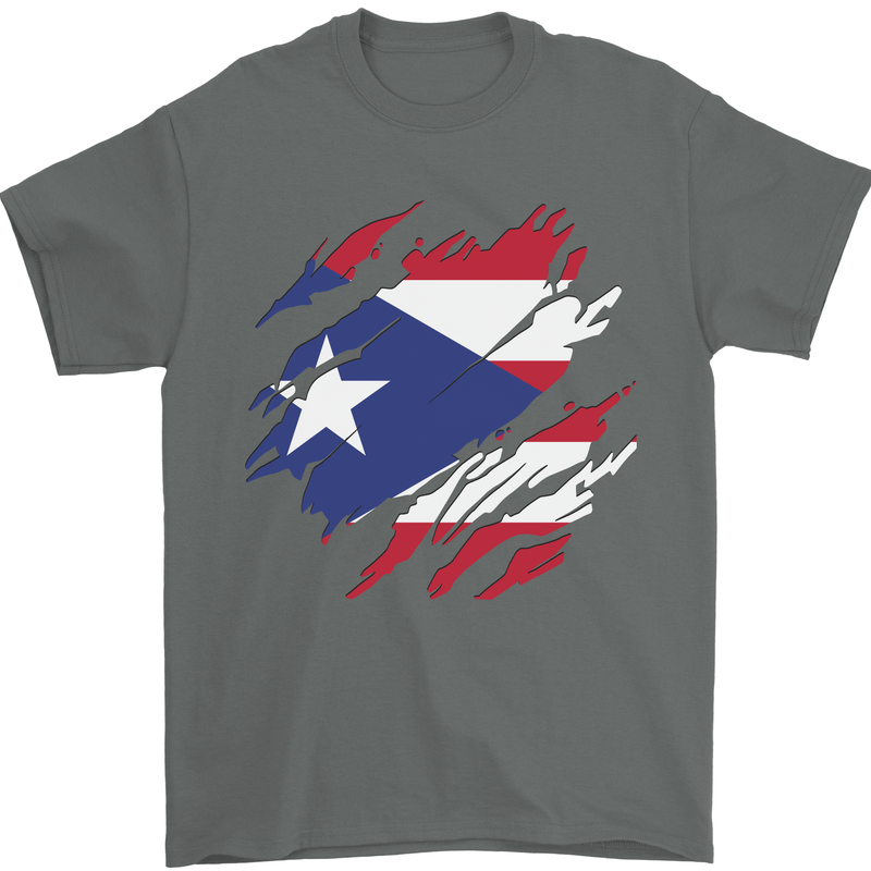 Torn Flag Pitcairn Islands Mens T-Shirt 100% Cotton Charcoal