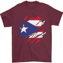 Torn Flag Pitcairn Islands Mens T-Shirt 100% Cotton Maroon