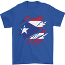 Torn Flag Pitcairn Islands Mens T-Shirt 100% Cotton Royal Blue