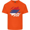 Torn Flag Puerto Rico Kids T-Shirt Childrens Orange