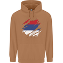 Torn Flag Puerto Rico Mens 80% Cotton Hoodie Caramel Latte