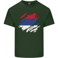 Torn Flag Puerto Rico Mens Cotton T-Shirt Tee Top Forest Green