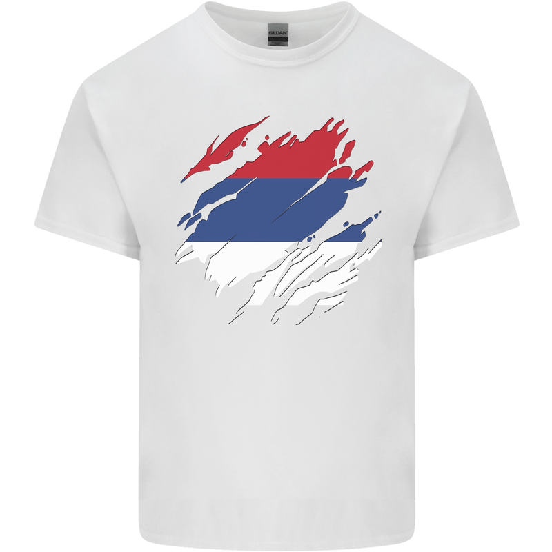 Torn Flag Puerto Rico Mens Cotton T-Shirt Tee Top White