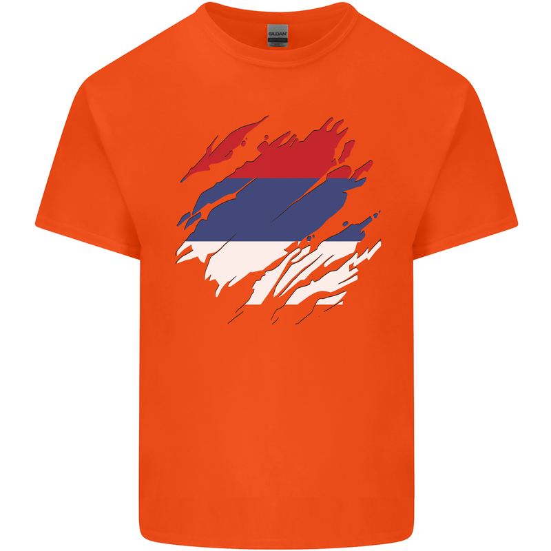 Torn Flag Republika Srpska Kids T-Shirt Childrens Orange