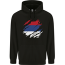 Torn Flag Republika Srpska Mens 80% Cotton Hoodie Black
