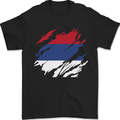 Torn Flag Republika Srpska Mens T-Shirt 100% Cotton Black