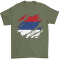 Torn Flag Republika Srpska Mens T-Shirt 100% Cotton Military Green