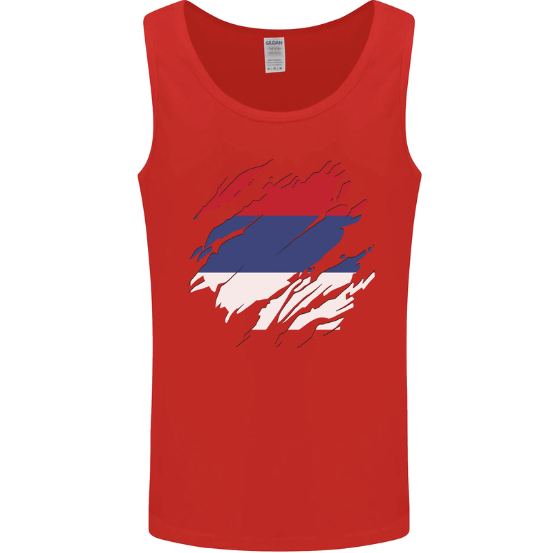 Torn Flag Republika Srpska Mens Vest Tank Top Red