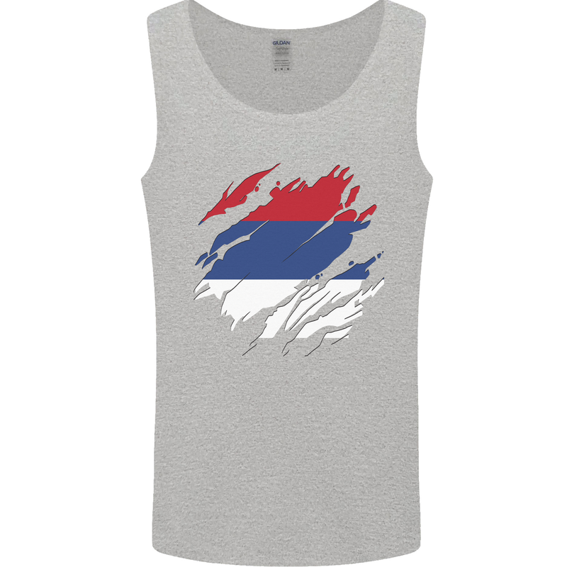 Torn Flag Republika Srpska Mens Vest Tank Top Sports Grey