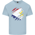Torn Flag Saba Kids T-Shirt Childrens Light Blue
