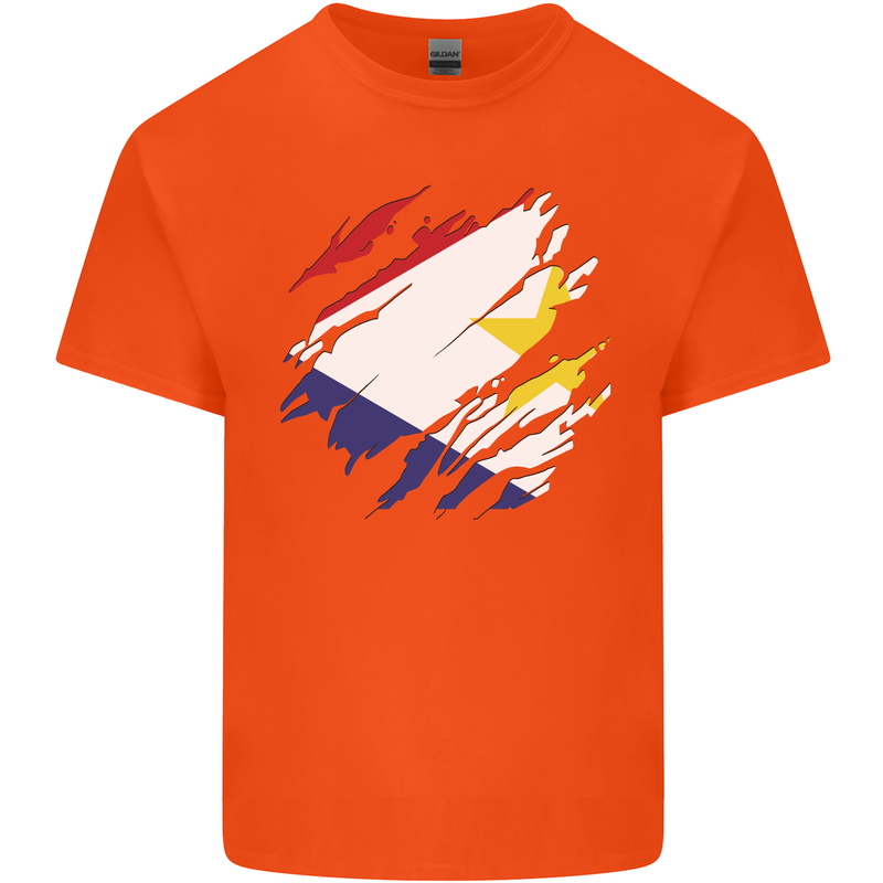 Torn Flag Saba Kids T-Shirt Childrens Orange