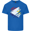 Torn Flag Saba Kids T-Shirt Childrens Royal Blue