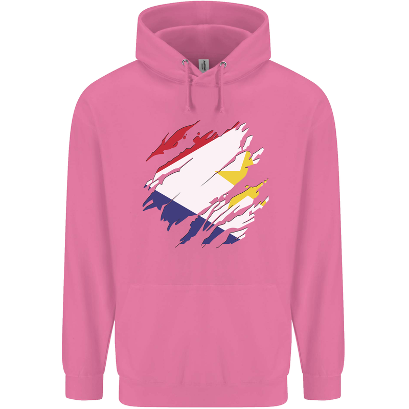 Torn Flag Saba Mens 80% Cotton Hoodie Azelea
