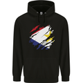 Torn Flag Saba Mens 80% Cotton Hoodie Black