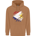 Torn Flag Saba Mens 80% Cotton Hoodie Caramel Latte