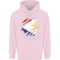 Torn Flag Saba Mens 80% Cotton Hoodie Light Pink
