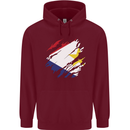 Torn Flag Saba Mens 80% Cotton Hoodie Maroon