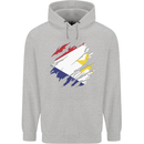 Torn Flag Saba Mens 80% Cotton Hoodie Sports Grey