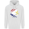 Torn Flag Saba Mens 80% Cotton Hoodie White