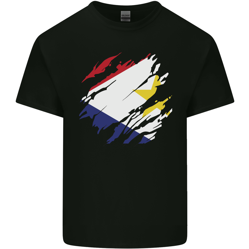 Torn Flag Saba Mens Cotton T-Shirt Tee Top Black