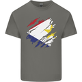 Torn Flag Saba Mens Cotton T-Shirt Tee Top Charcoal